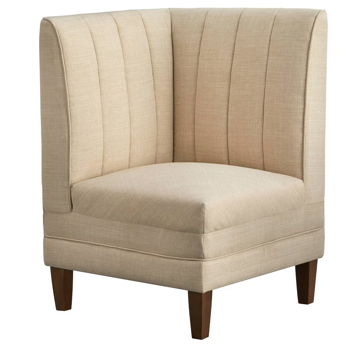 Lifestorey Kerrington Channel Back Banquette Corner Chair Cream: Upholstered, Tufted, Rubberwood ... | Target