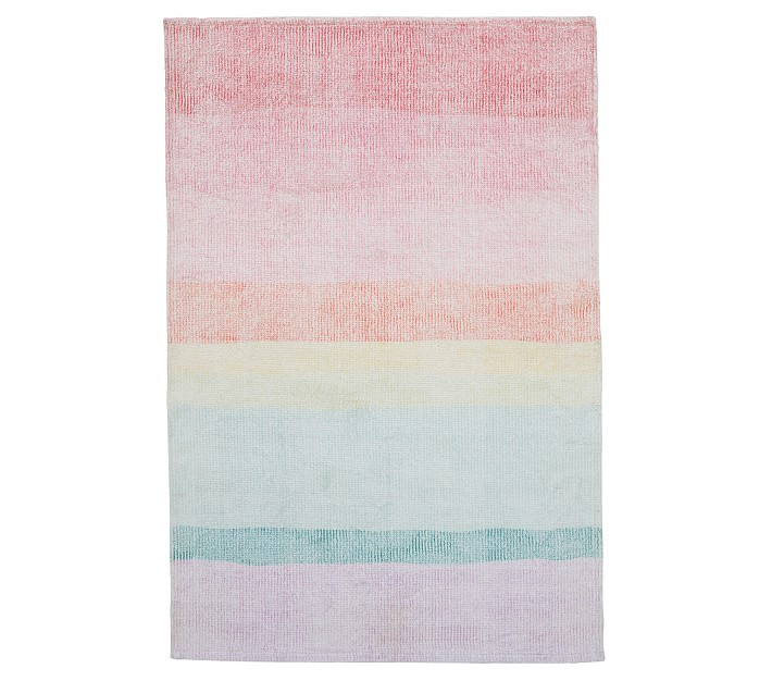 Machine Washable Rainbow Ombre Rug | Pottery Barn Kids