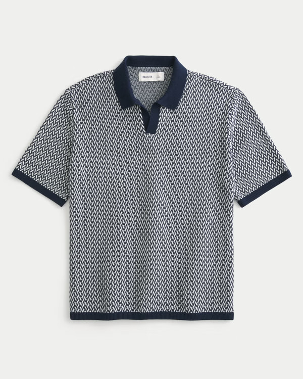 Boxy Short-Sleeve Sweater Polo | Hollister (US)