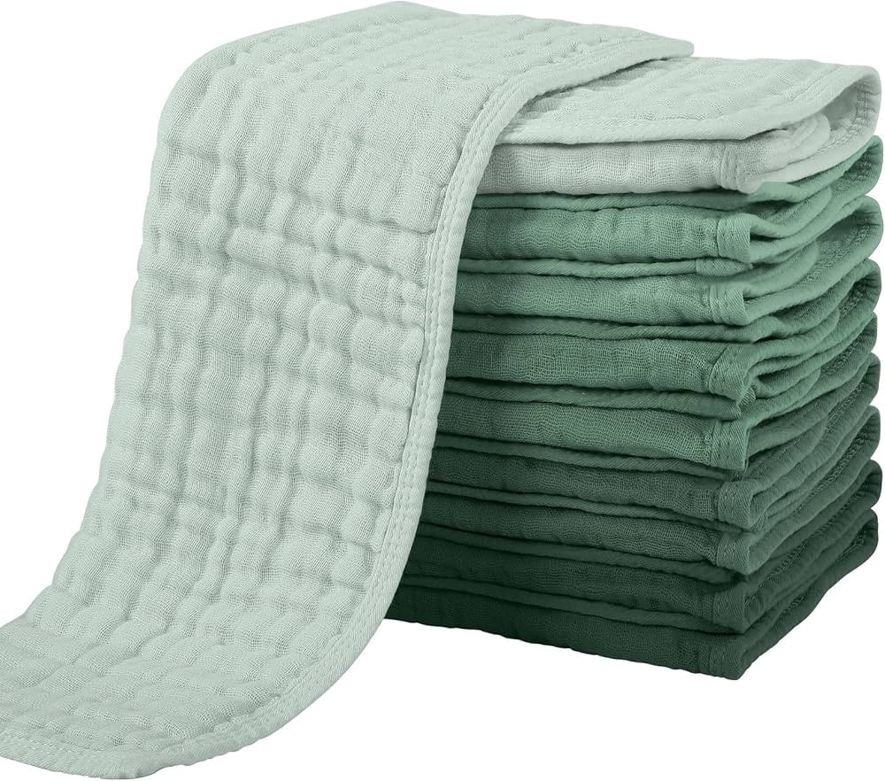 Yoofoss Muslin Burp Cloths for Baby 10 Pack 100% Cotton Baby Washcloths for Boys Girls Large 20''... | Amazon (US)