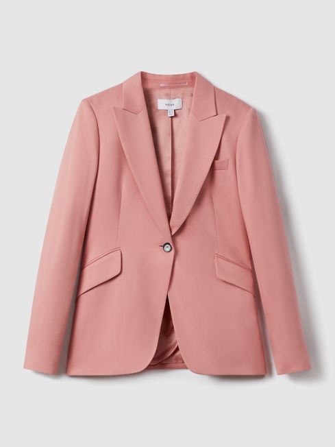 Reiss Pink Millie Tailored Single Breasted Suit Blazer | Reiss UK