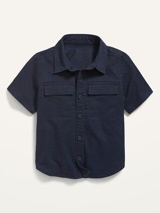Twill Workwear Short-Sleeve Shirt for Toddler Boys | Old Navy (US)