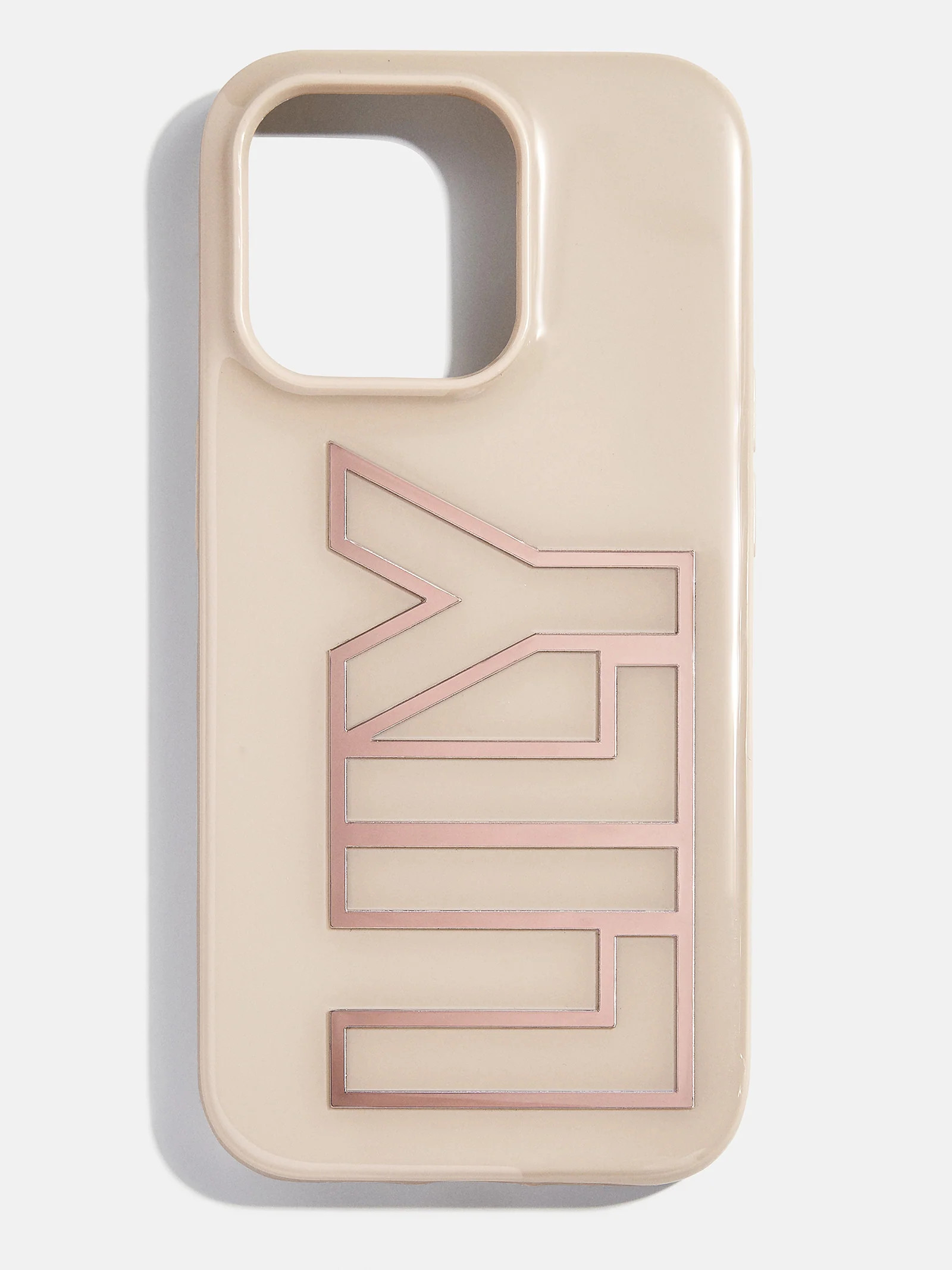 Chrome Custom iPhone Case - Beige/Chrome Bronze | BaubleBar (US)