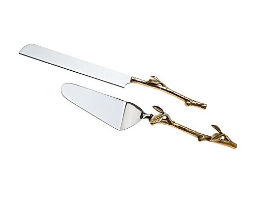 Godinger 2 Piece Gold leaf (twig) Cake Server Set. 1 Cake Knife and 1 Cake Server. Leaf Design 2 ... | Amazon (US)