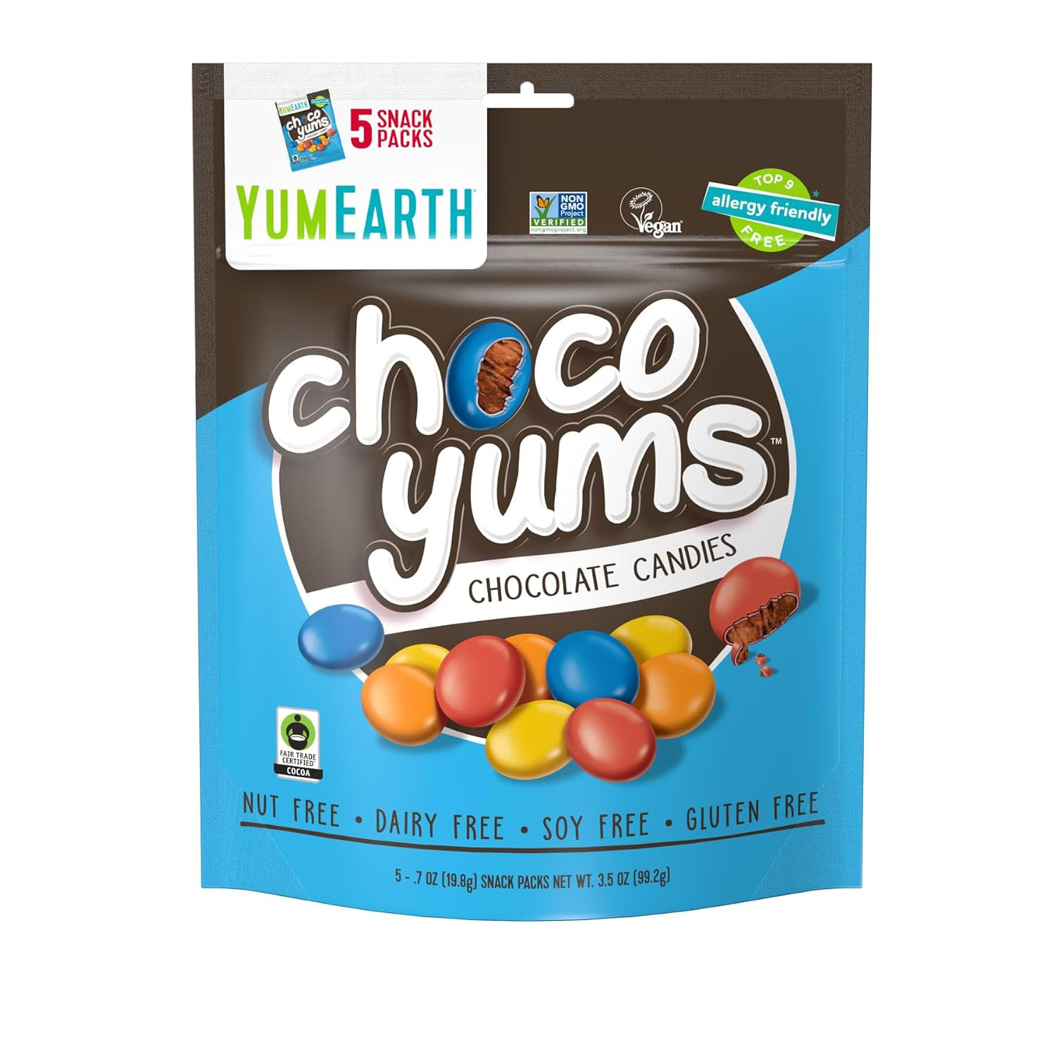 YumEarth Choco Yums Chocolate Candies (Pack of 5) | Amazon (US)