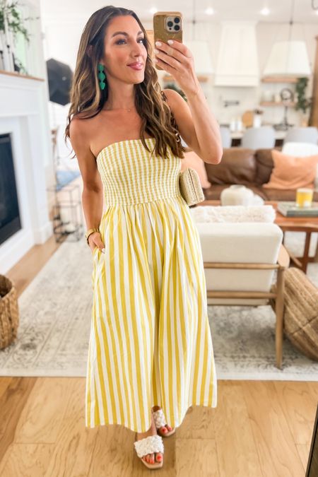 #summerdress #outfitinspo #vacation #salealert 
Wearing XS in this strapless dress that has straps to add if you want! 

#LTKstyletip #LTKunder50 #LTKSeasonal