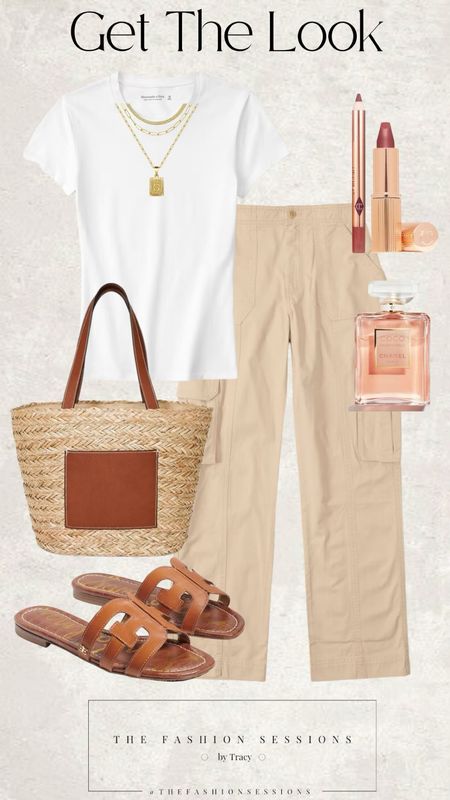| Cargo Pant Outfit | White T Shirt | Sandal | Woven Bag | Summer Outfit | Summer Casual | Summer Clothing |

#LTKstyletip #LTKfit #LTKFind