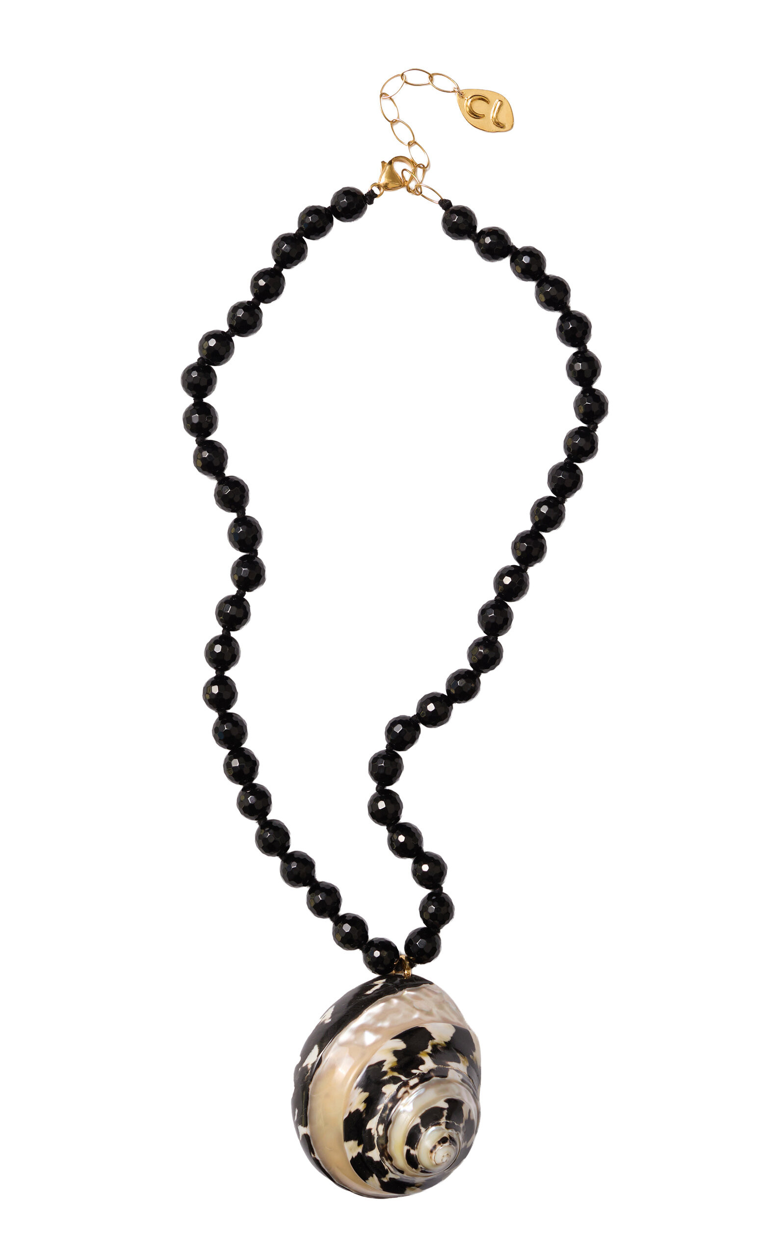 Turbo Caroline 18k Gold-Plated Onyx Shell Necklace | Moda Operandi (Global)