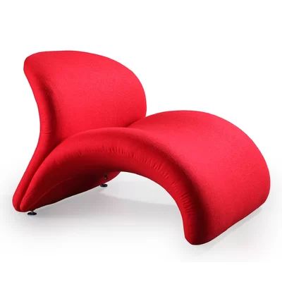 Harlem 30.3" W Wool Lounge Chair Orren Ellis Fabric: Red Wool | Wayfair North America