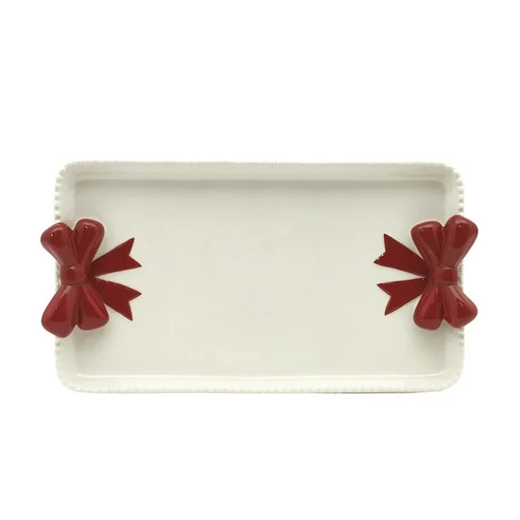 Holiday Time Bow Ceramic Tray | Walmart (US)