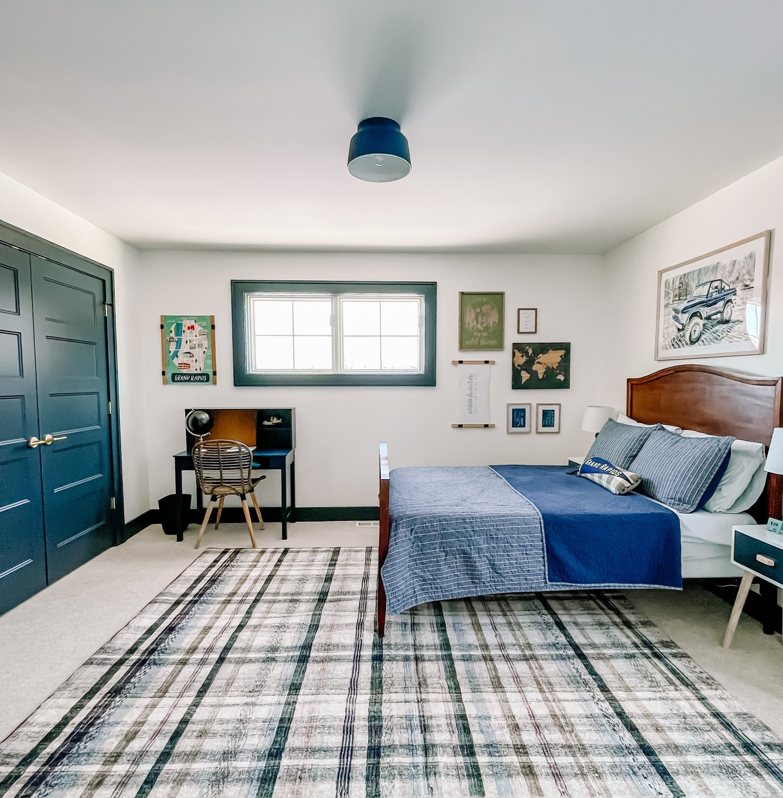 Plaid rug, boys room, bedding, nightstand, kids desk

#LTKhome #LTKkids #LTKfamily