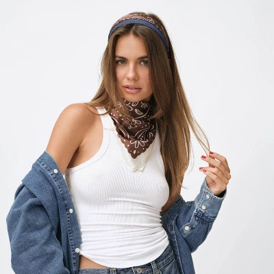 Frasier Sterling Paisley Hair Scarf - Brown | Target