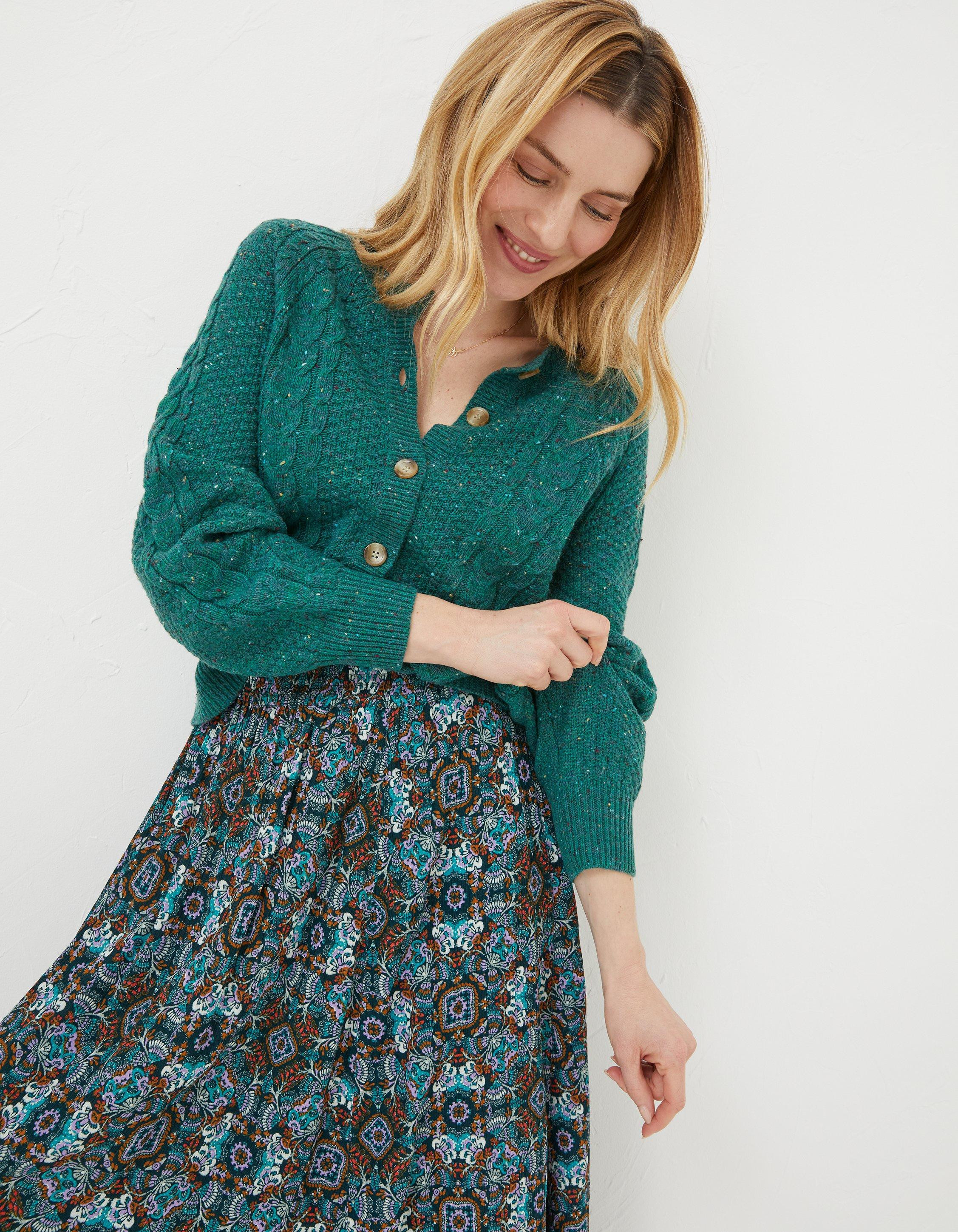 Chloe Cable Crew Cardigan | Fat Face (UK&IE)