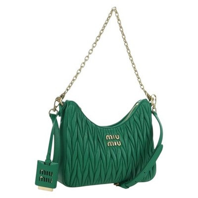 Miu Miu Matelasse Chain Shoulder Bag Leather 2way Green Gold Auth 171450SAM | eBay | eBay US