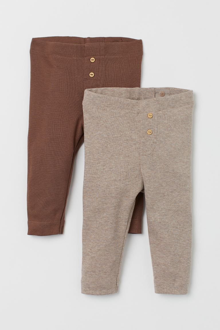 Baby Exclusive. Leggings in soft organic cotton jersey. Elasticized waistband and mock fly with d... | H&M (US + CA)