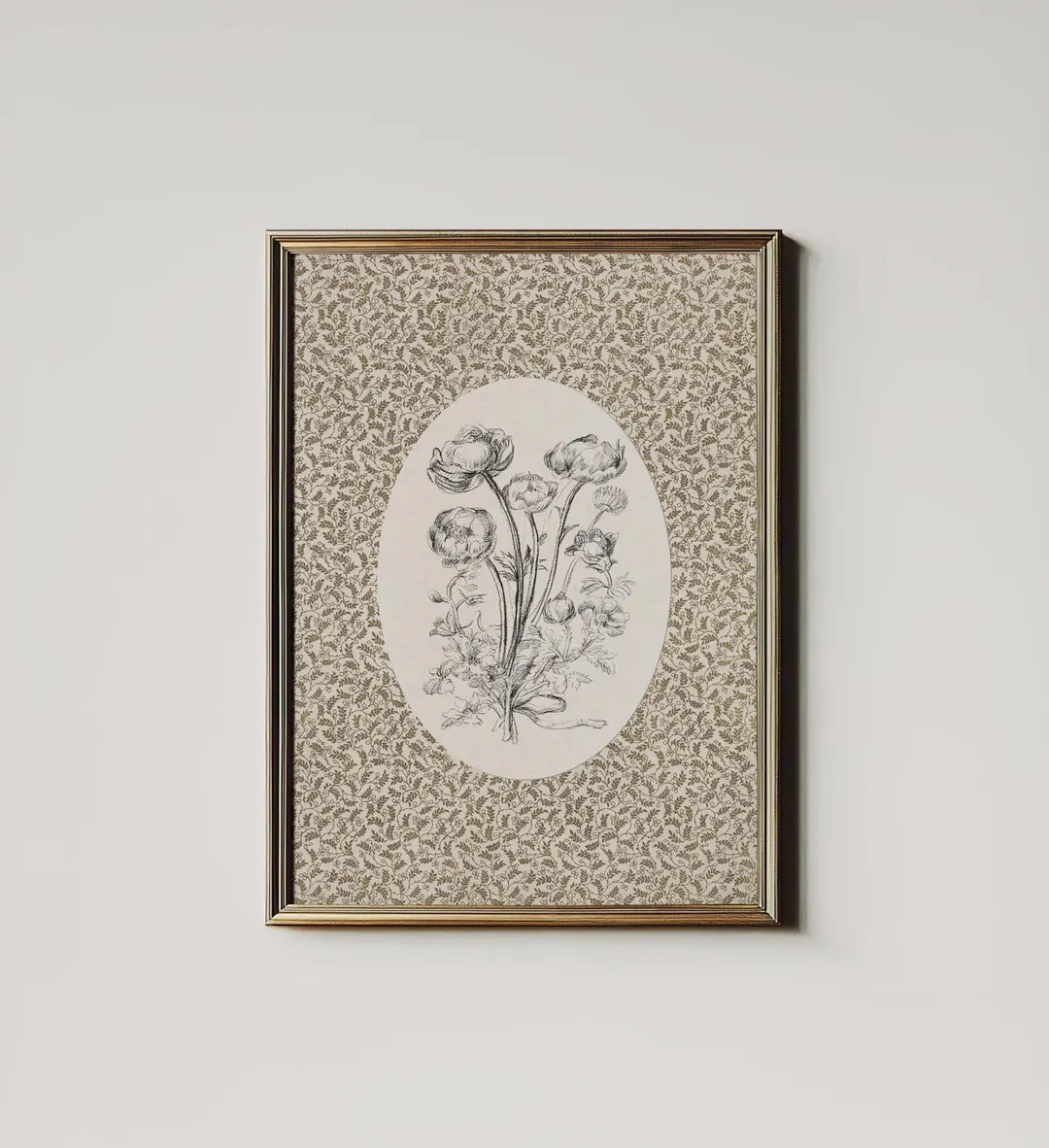 Neutral Vintage Floral Art Print, Cottage Nursery Art, Digital Downloadable Wall Art PRINTABLE No... | Etsy (US)