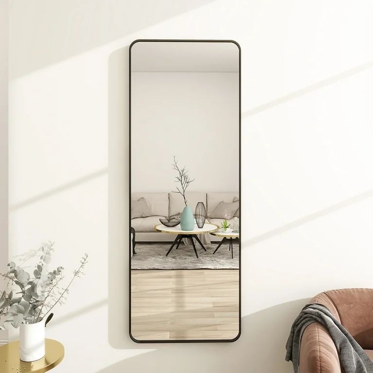 BEAUTYPEAK 21x64 Full Length Mirror Rectangle Safe Standing Floor Mirror,Black | Walmart (US)