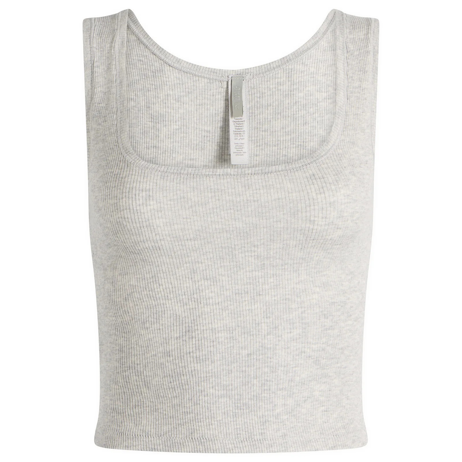 SKIMS Women's Cotton Rib Tank in Light Heather Grey, Size X-Small | END. Clothing