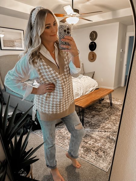Fall fit! Love this Amazon sweater vest! So versatile. Would be cute with leggings and tall boots too!

Fall outfit / Amazon style / sweater / sweater vest / trending / work outfit / business casual / fall work outfit 

#LTKworkwear #LTKstyletip #LTKSeasonal