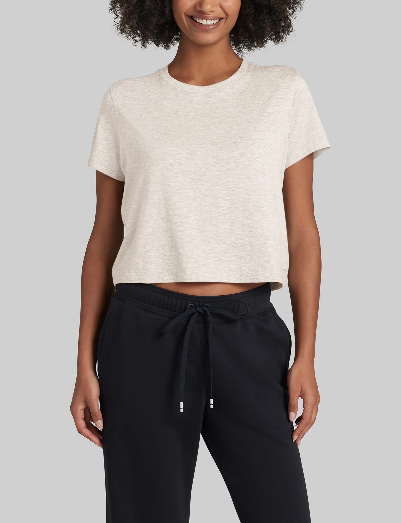Women's Second Skin Not-Too-Cropped Crew Neck Tee | Tommy John