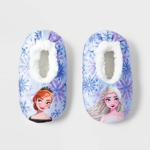 Toddler Girls' Frozen Slipper Socks - Blue | Target