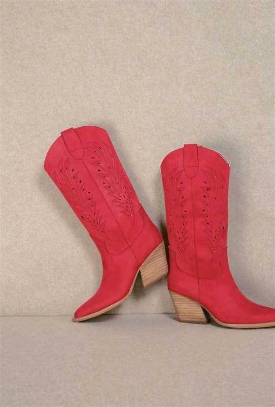 AS SEEN ON BRITT HORTON!! The “Olivia” Boot in Red | Glitzy Bella