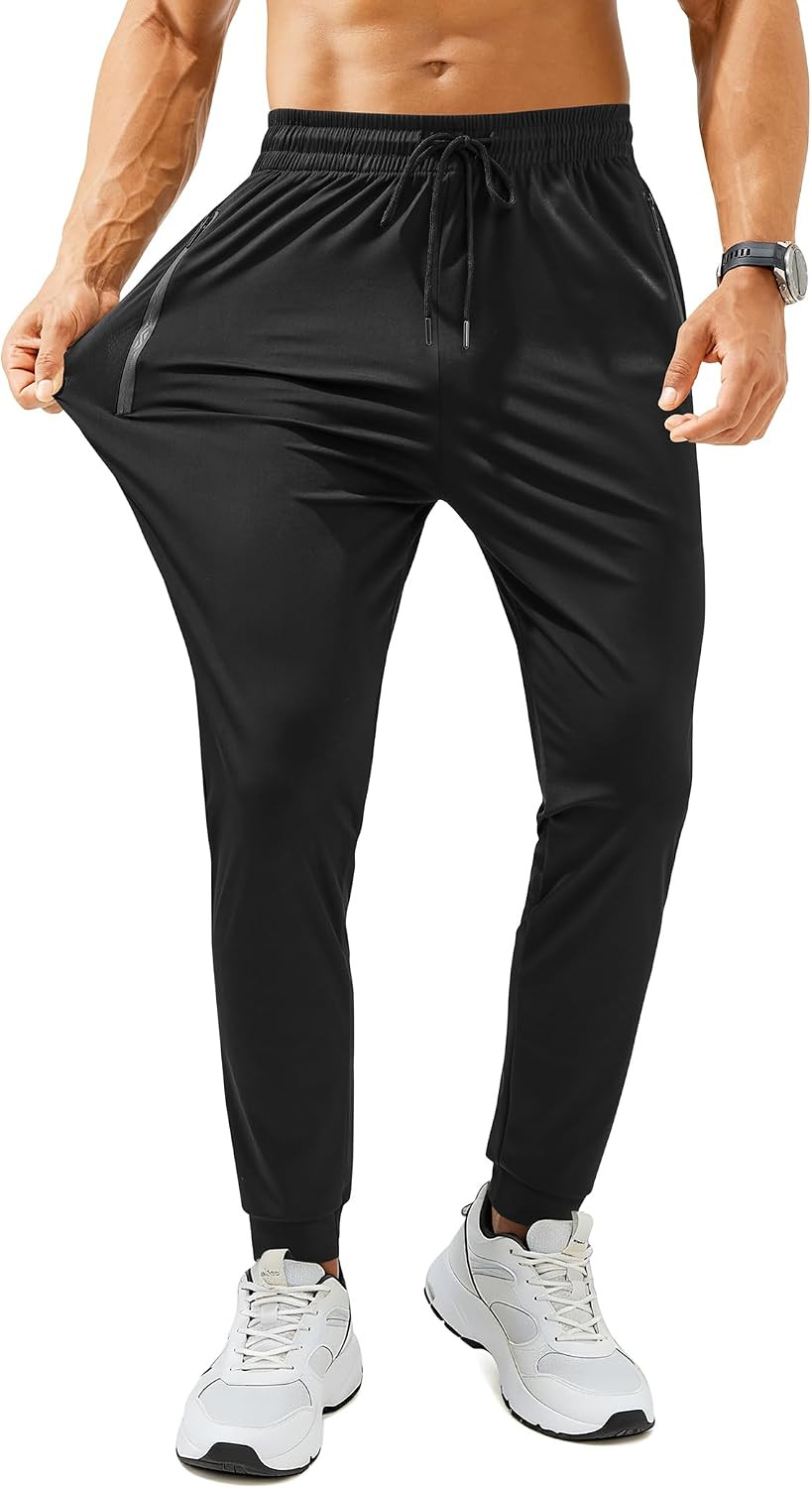 Mens Sweatpants with Zipper Pockets Lightweight Athletic Joggers for Workout Running Gym Track Casual Wear | Amazon (US)
