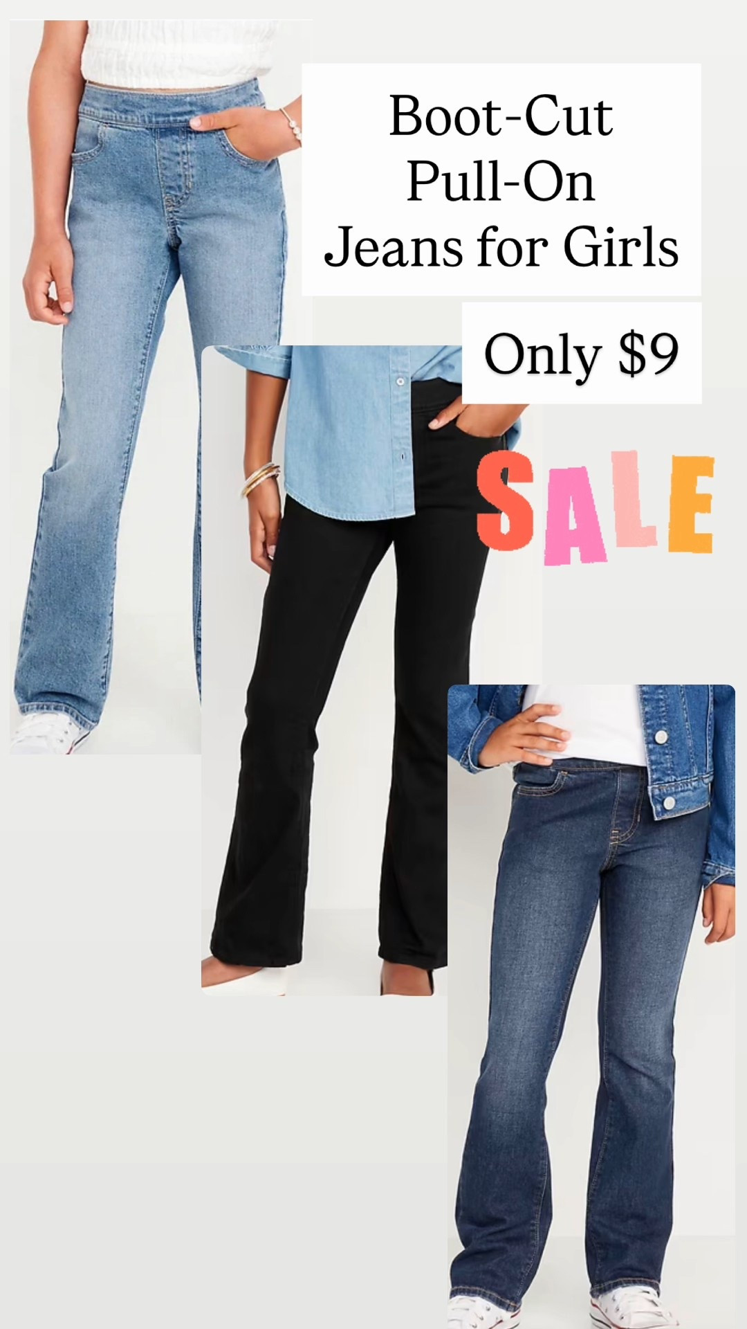 Boot-cut pull on jeans for girls. This is the best Jean for girls! Easy pull on! 

#LTKKids #LTKSaleAlert