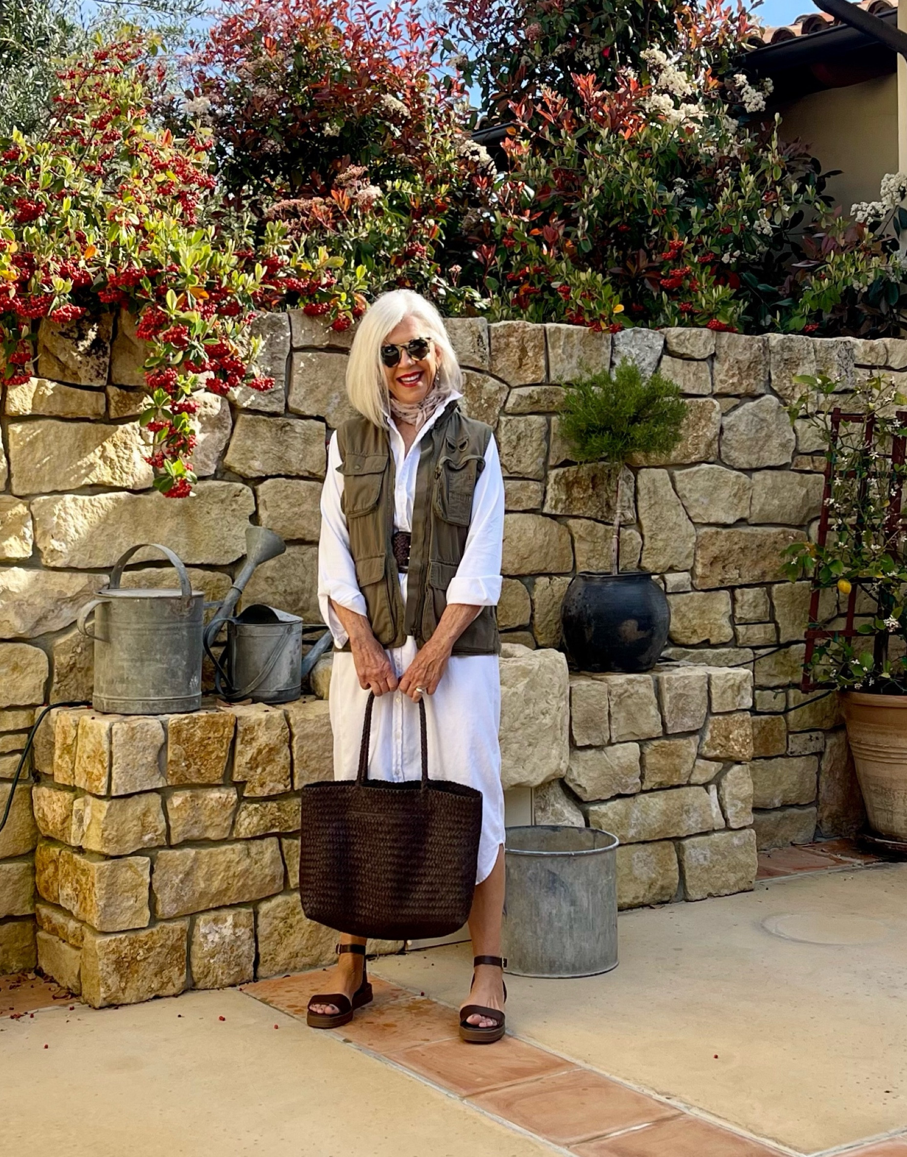 White Shirt Dress with utility vest and woven leather bag & Belt

#wovenleatherbag #utilityvest Shirtdress

#LTKstyletip #LTKitbag #LTKxMadewell