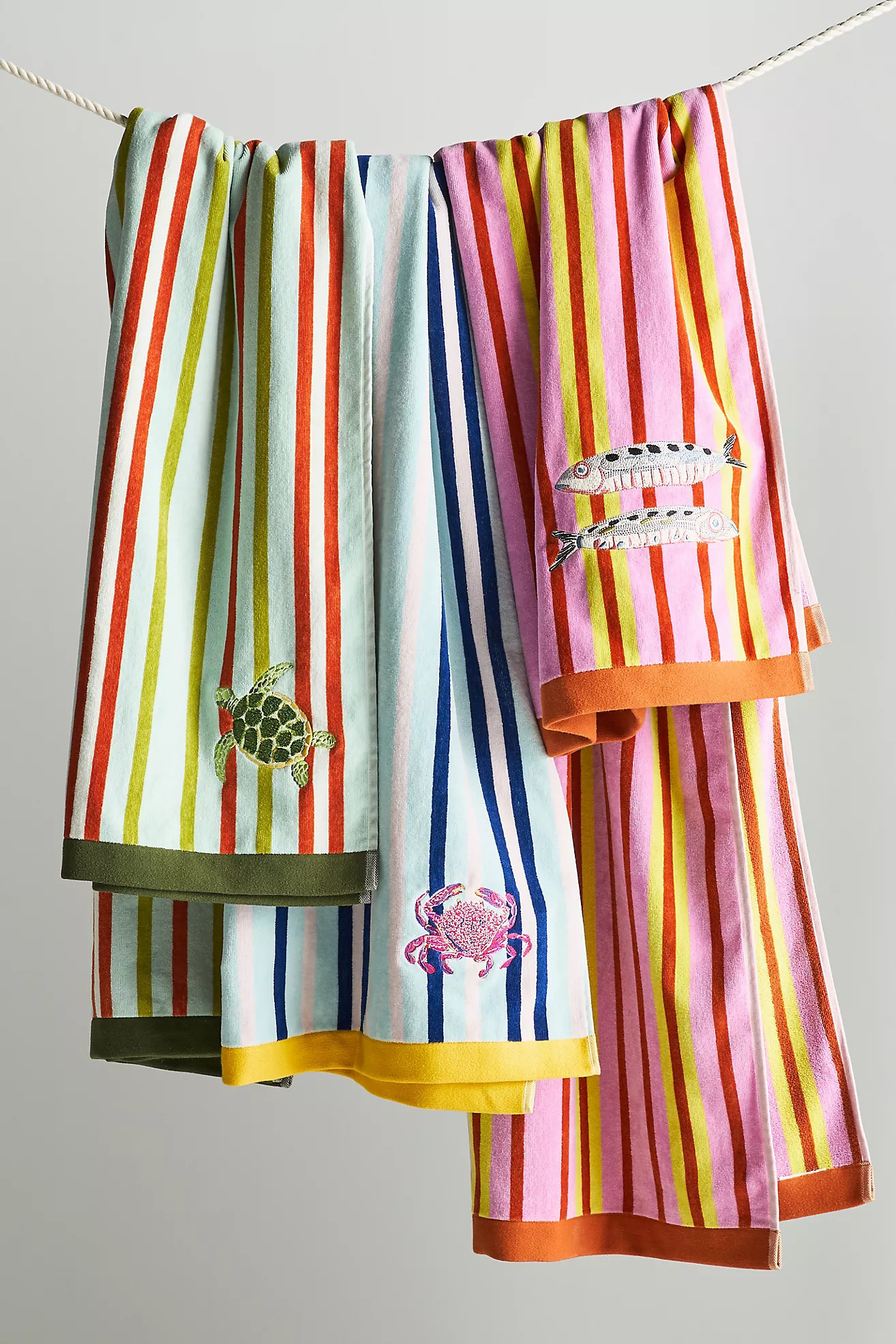 Madison Embroidered Cotton Beach Towel | Anthropologie (US)