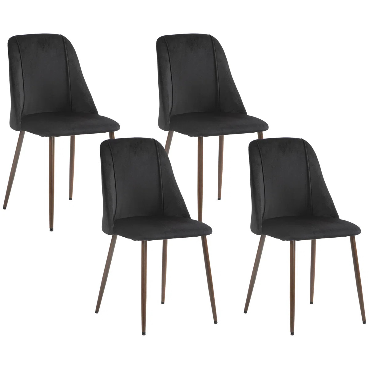 Dining Chairs Set of 4, Accent Chair with Velvet-touch Upholstery | Wayfair North America
