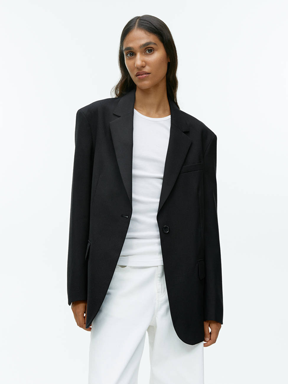 Oversized Wool Blend Twill Blazer | ARKET (US&UK)