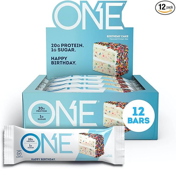 ONE 1 Protein Bars, Gluten Free Protein Bars with 20g Protein and only 1g Sugar, Guilt-Free Snack... | Amazon (US)