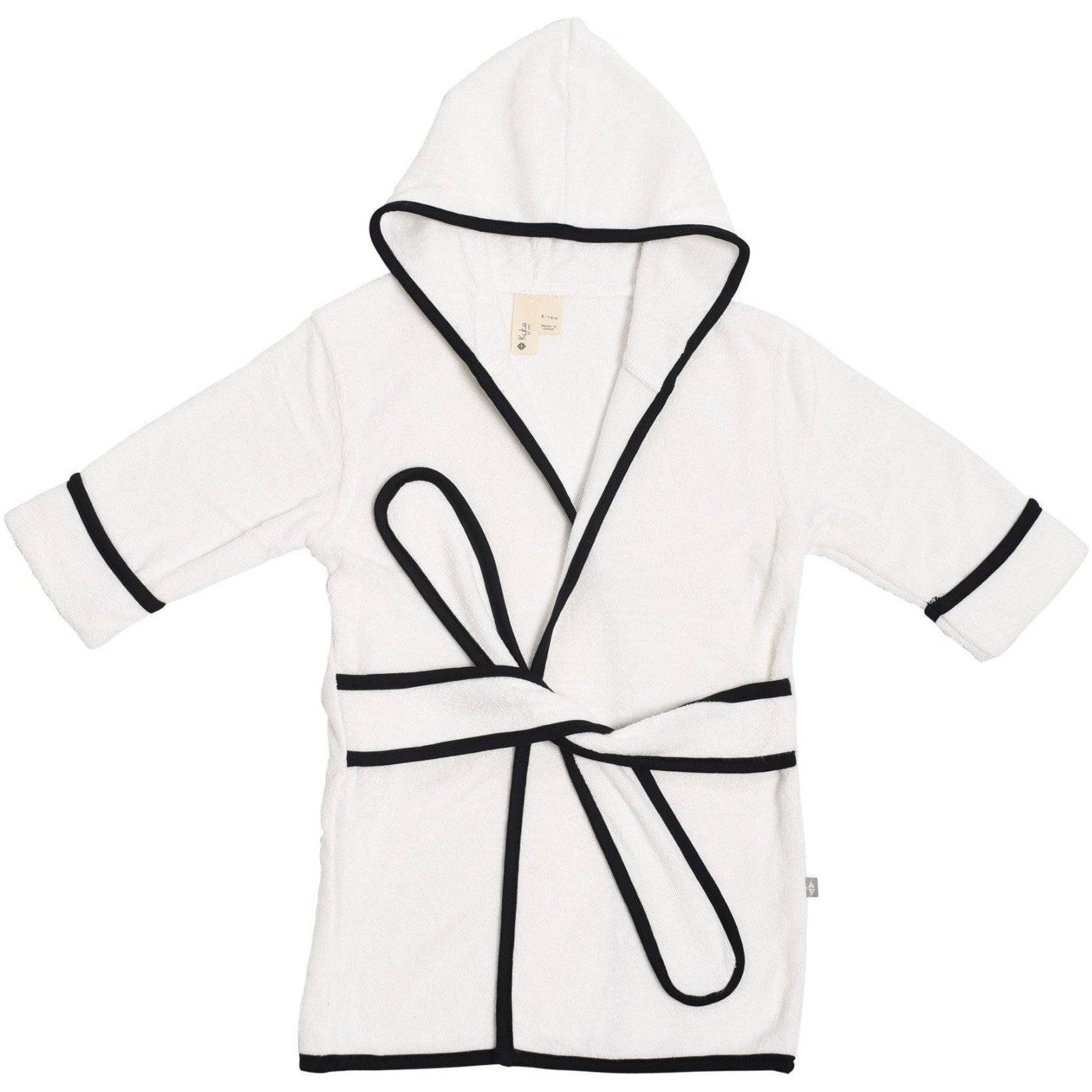 Toddler Bath Robe in Cloud with Midnight Trim | Kyte BABY