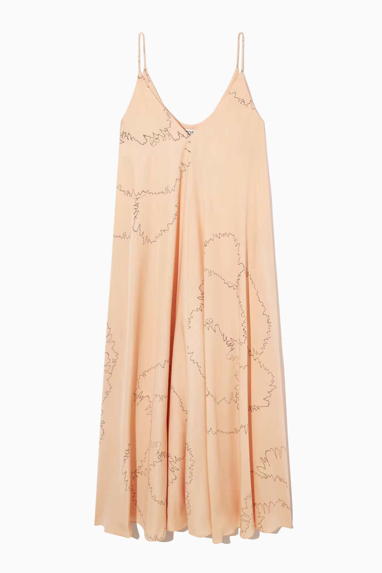 V-NECK PRINTED SLIP DRESS - LIGHT ORANGE | COS UK