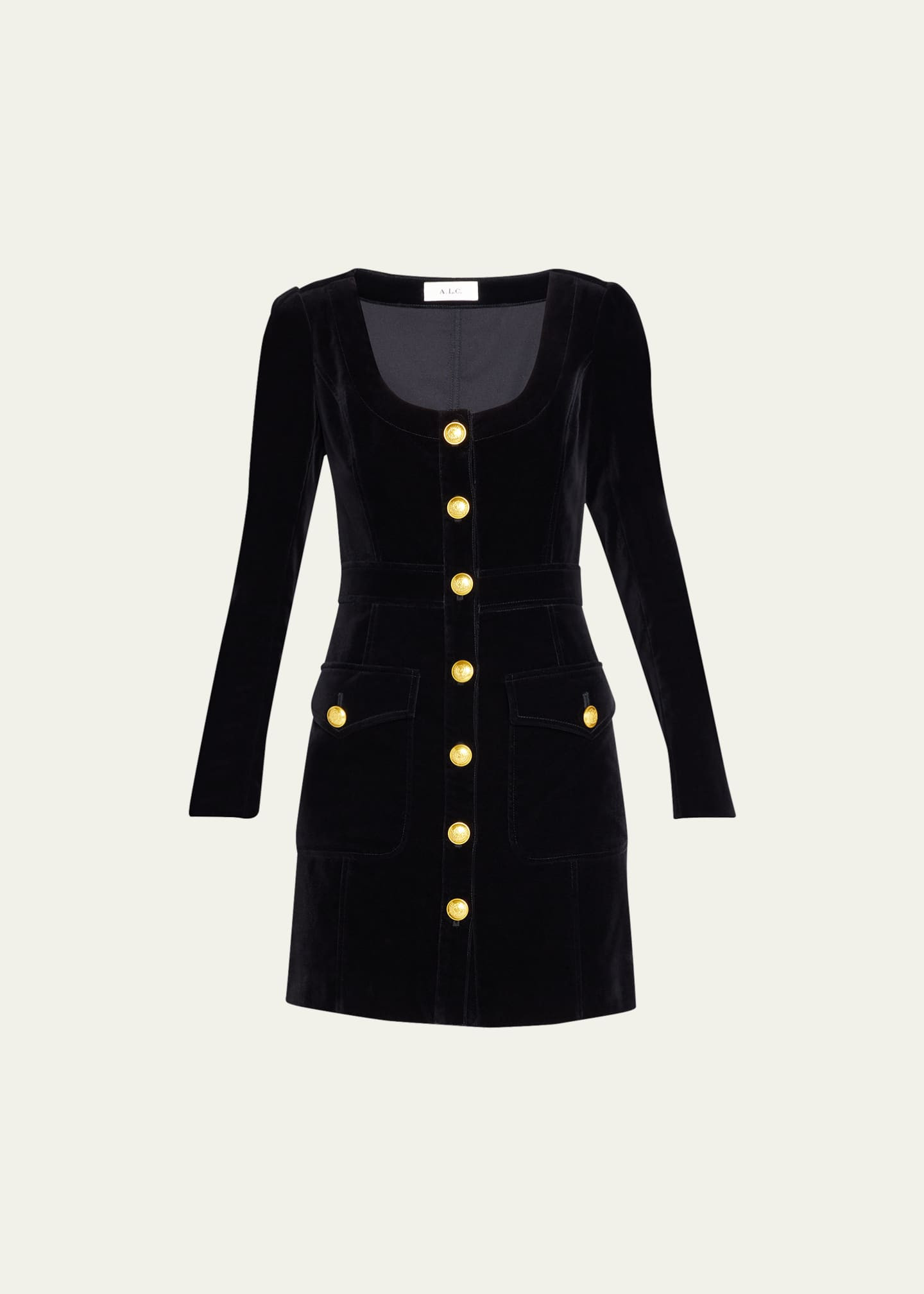 A.L.C. Ivy Velvet Button-Front Mini Dress | Bergdorf Goodman