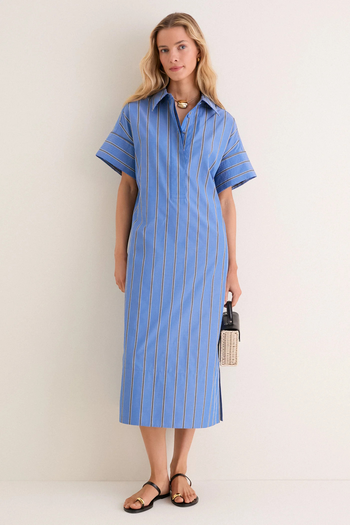 Blue Indigo Stripe Reina Dress | Tuckernuck (US)