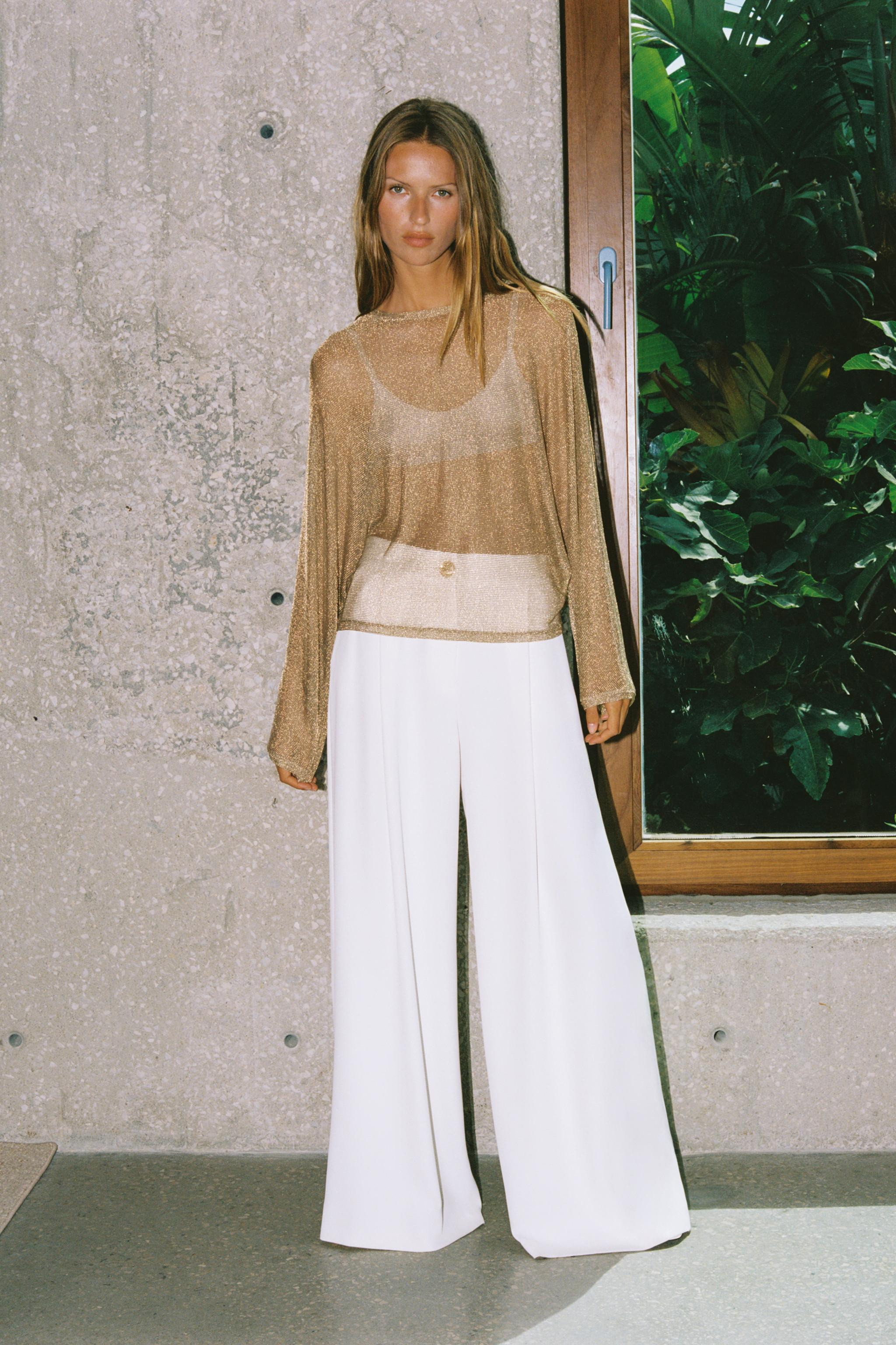 METALLIC THREAD TOP | Zara US