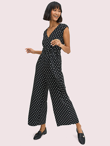 Kate Spade Cabana Dot Jumpsuit, Black - 10 | Kate Spade (US)