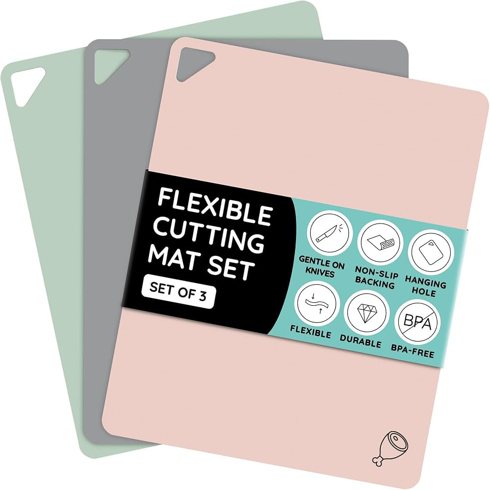 July Home Cutting Board Alternative for Kitchen - Extra Thick Flexible Plastic Cutting Board Set ... | Amazon (US)