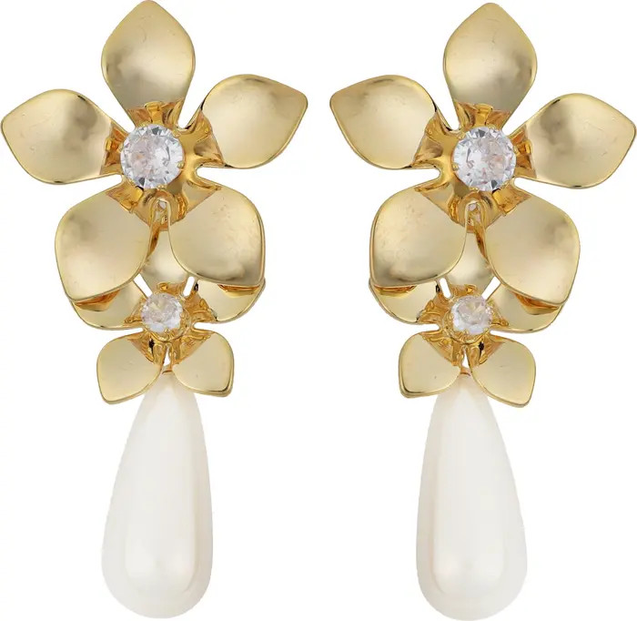 Panacea Flower Faux Pearl Drop Earrings | Nordstrom | Nordstrom