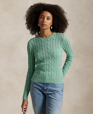 Polo Ralph Lauren Women's Cable-Knit Cotton Crewneck Sweater - Macy's | Macy's