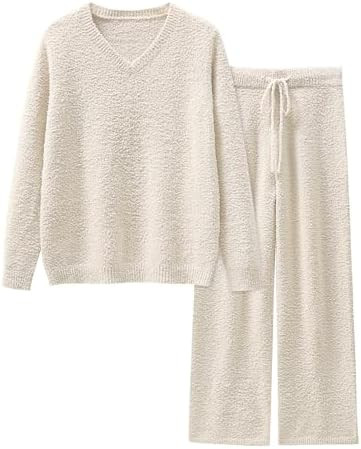 ANRABESS Lounge Sets for Women Fuzzy Fleece Pajama Sets 2 Piece Outfits Cozy Sweater Matching Set... | Amazon (US)