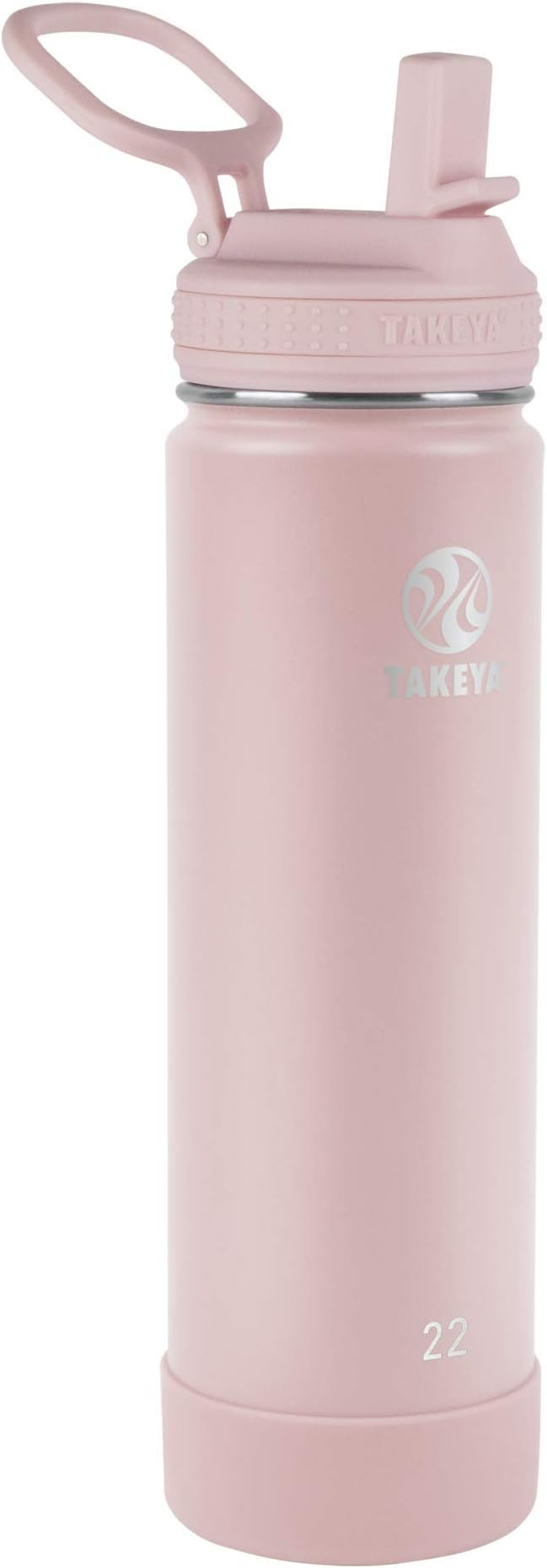 Takeya Actives Insulated Stainless Steel Water Bottle with Straw Lid, 22 Ounce, Blush | Amazon (US)