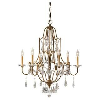 Valentina 6-Light Oxidized Bronze Classic Crystal Hanging Empire Candlestick Chandelier | The Home Depot