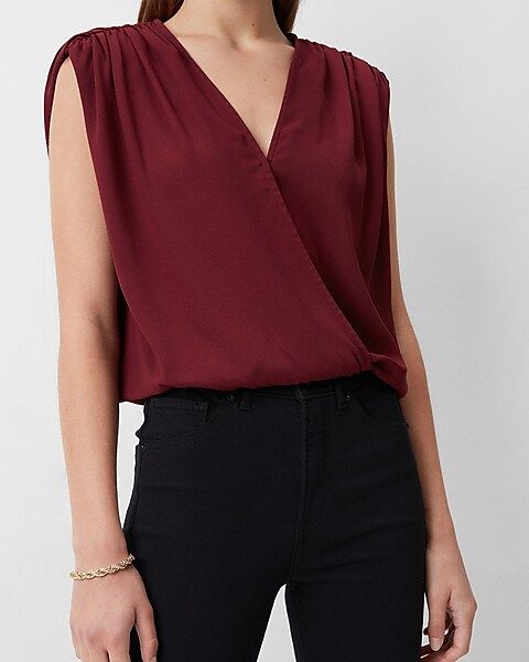 Wrap Front Strong Shoulder Top | Express