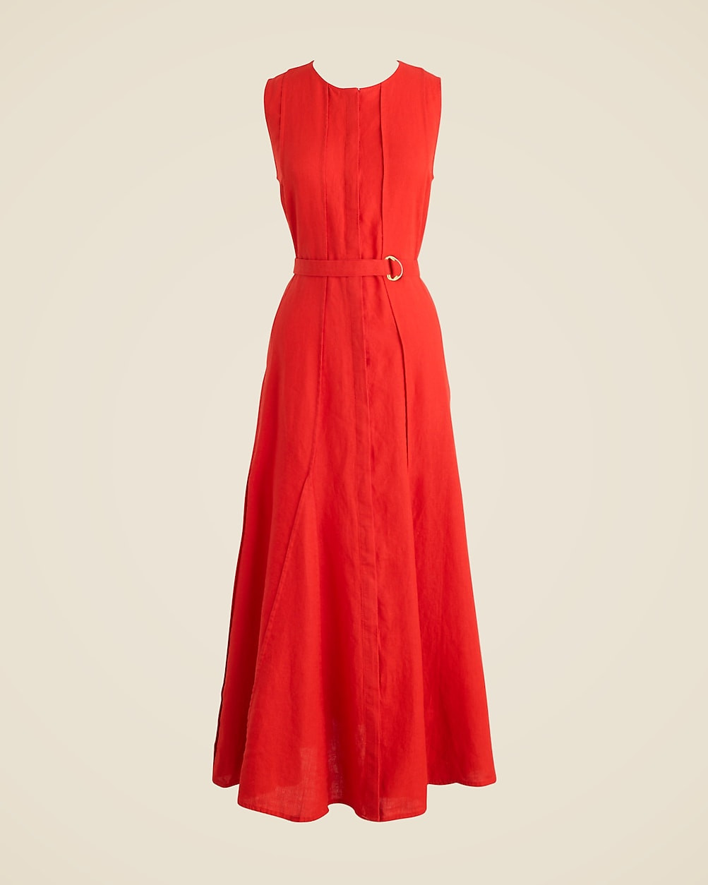 Seamed linen dress with removable belt | J. Crew US