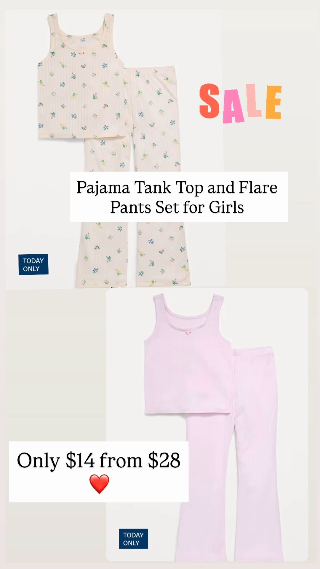 Printed Ribbed Pajama Tank Top and Flare Pants Set for Girls are $14 from $28 

#LTKKids #LTKSaleAlert