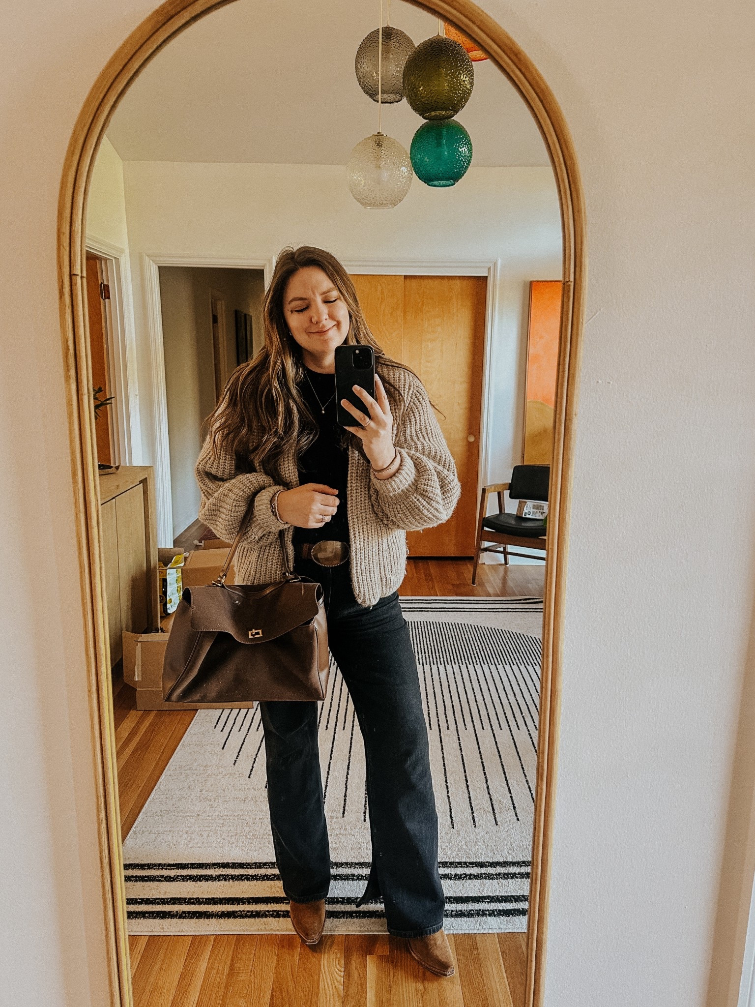 Church ootd on repeat. 
Cardigan is old, but linked a similar one. 

Suede cowgirl boots, church ootd, taupe cardigan, bell bottom black jeans, casual ootd, suede purse

#LTKWorkwear #LTKootd #LTKSeasonal