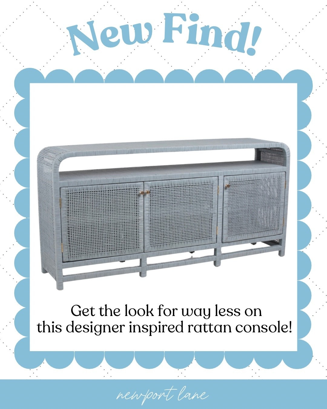 Designer inspired and budget friendly — my two favorite words 🤍 This blue rattan console table looks like it belongs in a high end coastal home and costs SO much less than the designer version. The color, the rattan detail, the silhouette… it is genuinely stunning and one of my best coastal home decor finds lately. Linked below before it sells out! @Marshalls 

#LTKSaleAlert #LTKU #LTKHome